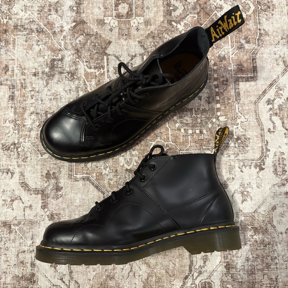 Sold | Doc Martens Black Church Monkey Boots Black Stitching - New